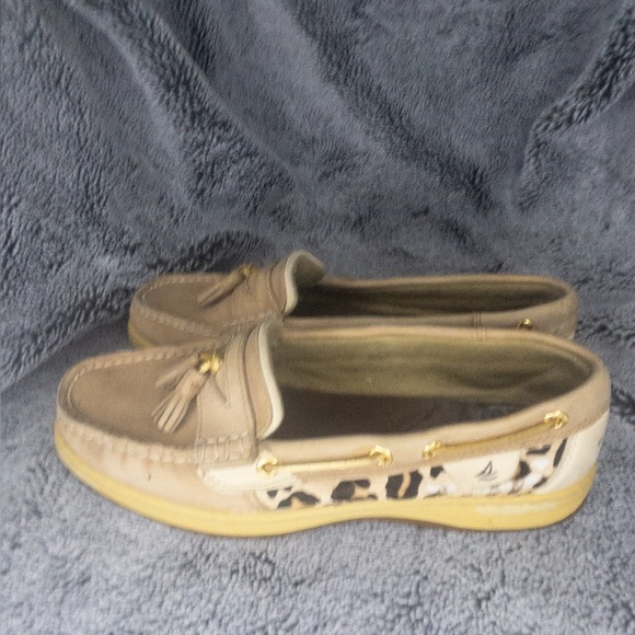 Sperry Top Sider Boat Shoes Women’s 9102341 Size 8M Tan With Cheetah Print - Picture 6 of 6